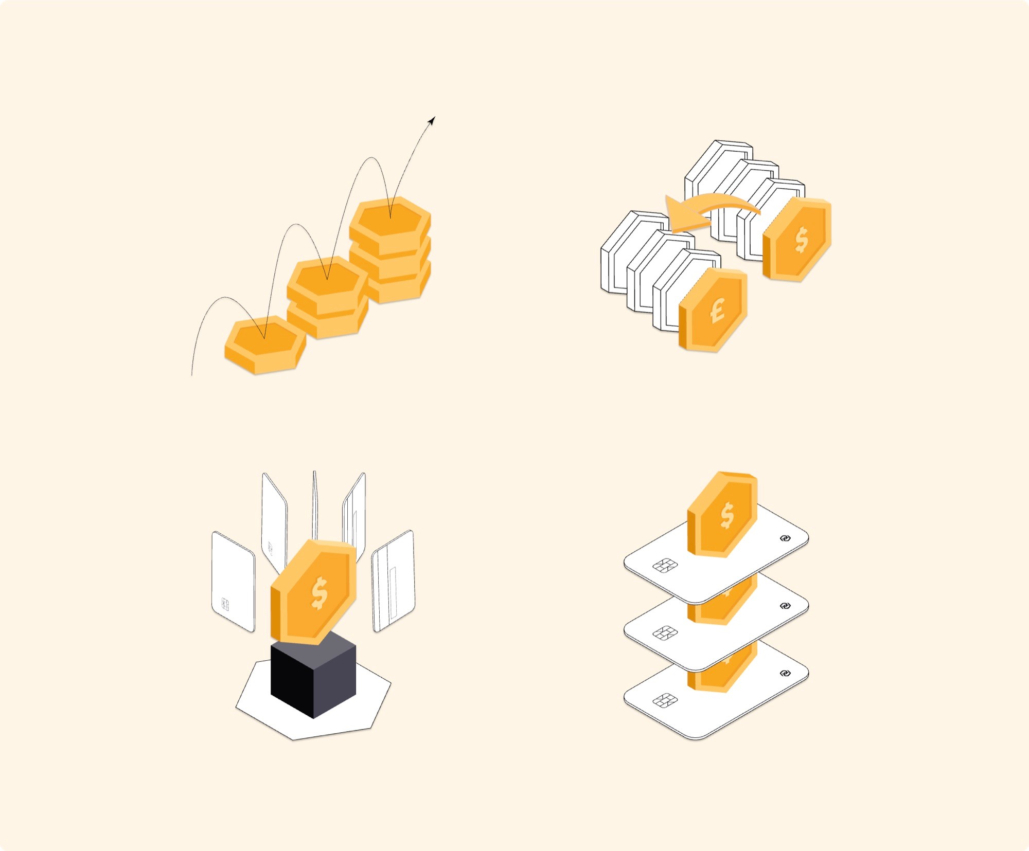 Honeycoin illustration set