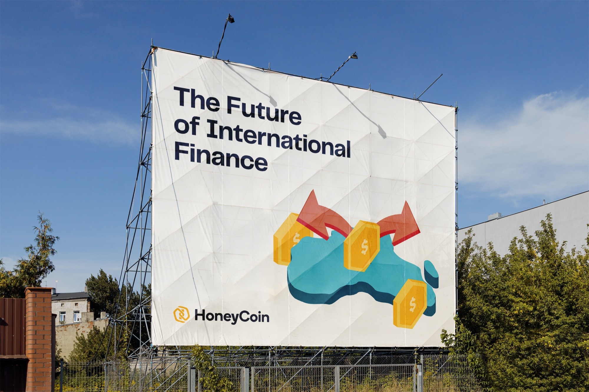 Honeycoin billboard: The Future of International Finance