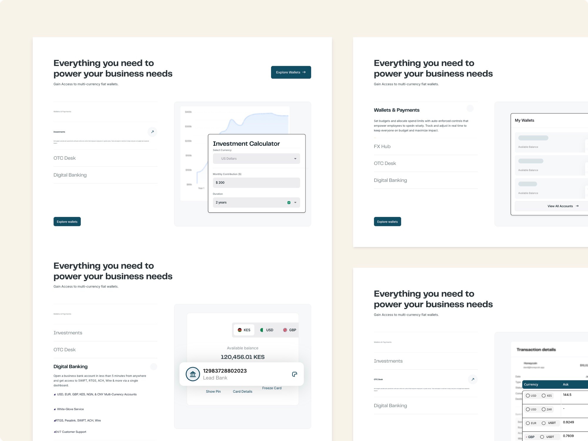 Honeycoin website pages