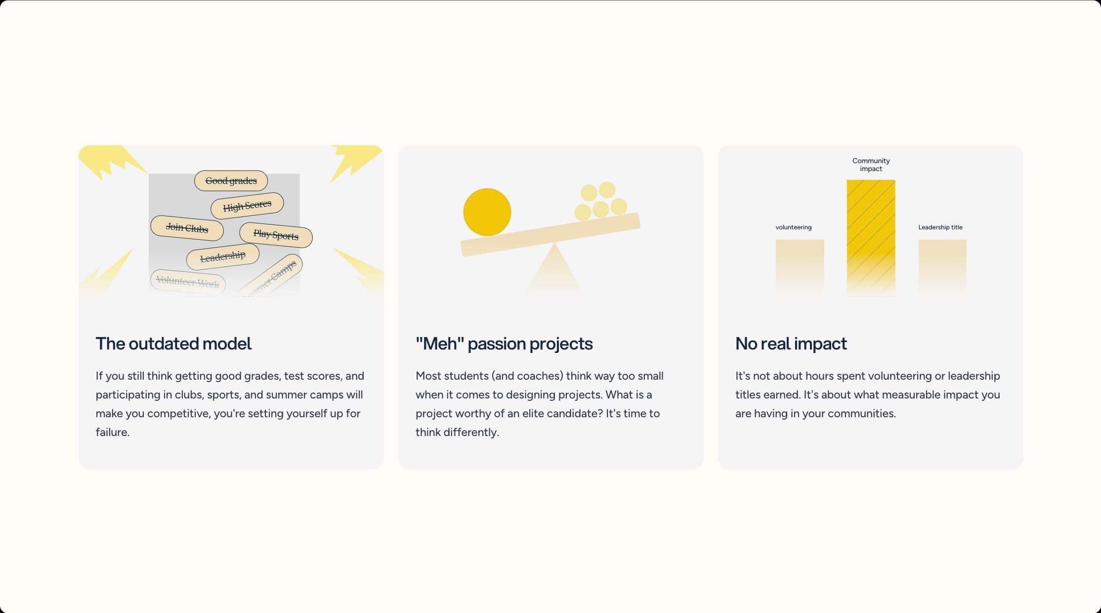 The outdated model, “meh” passion projects and no real impact