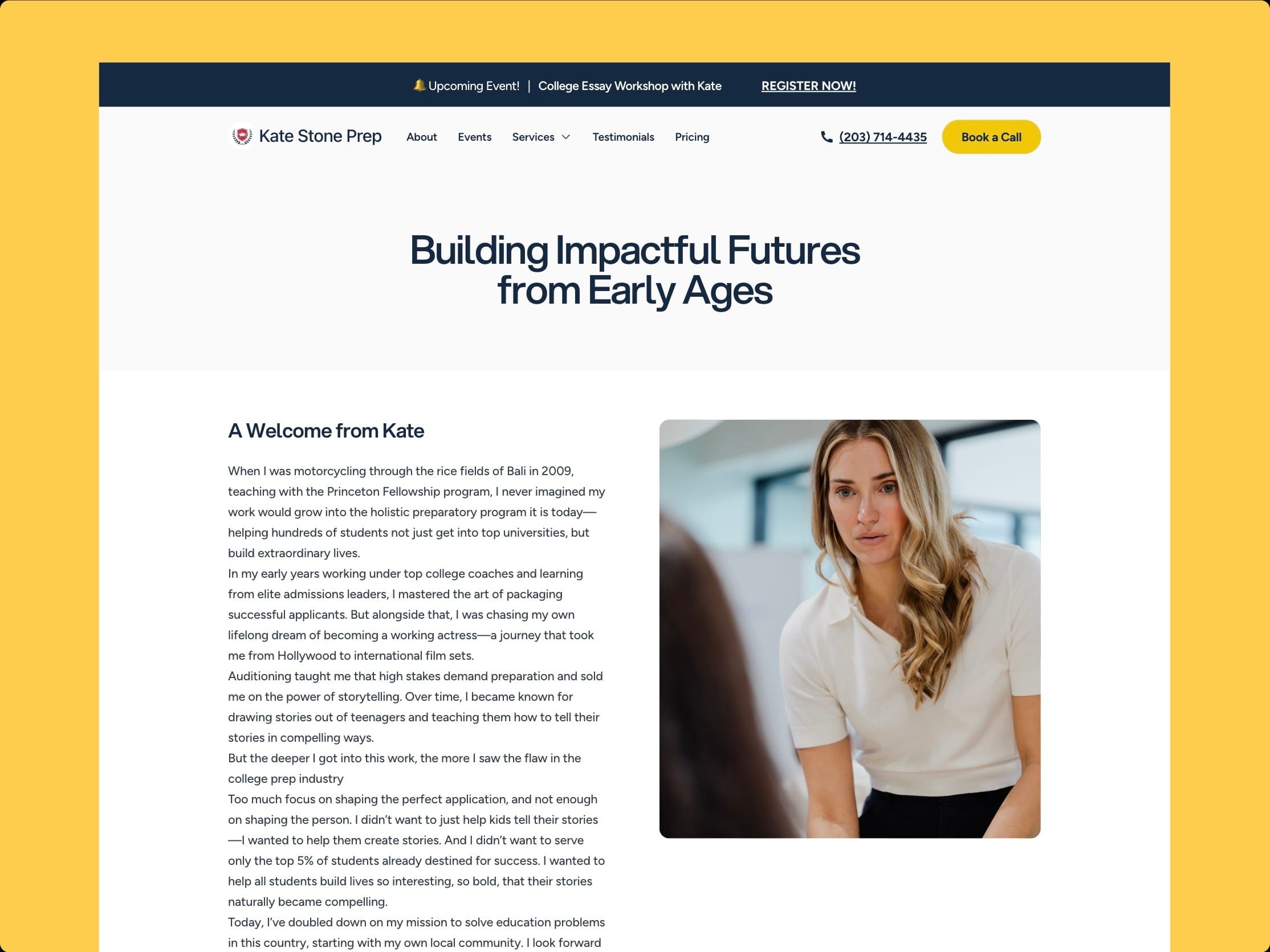 “Building impactful futures from early ages”: a welcome from Kate