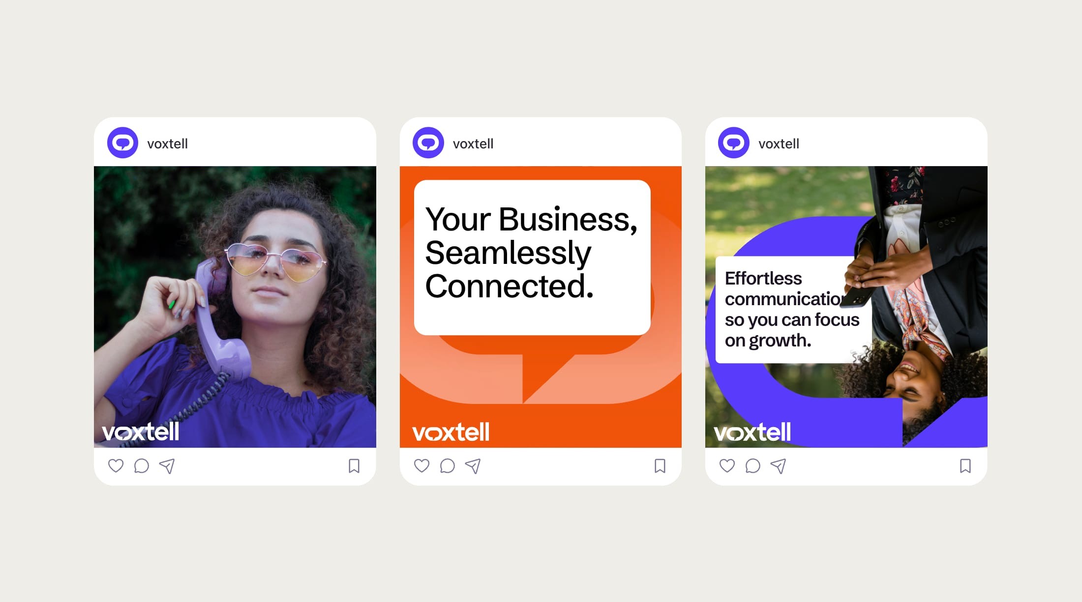 Three Voxtell Instagram posts