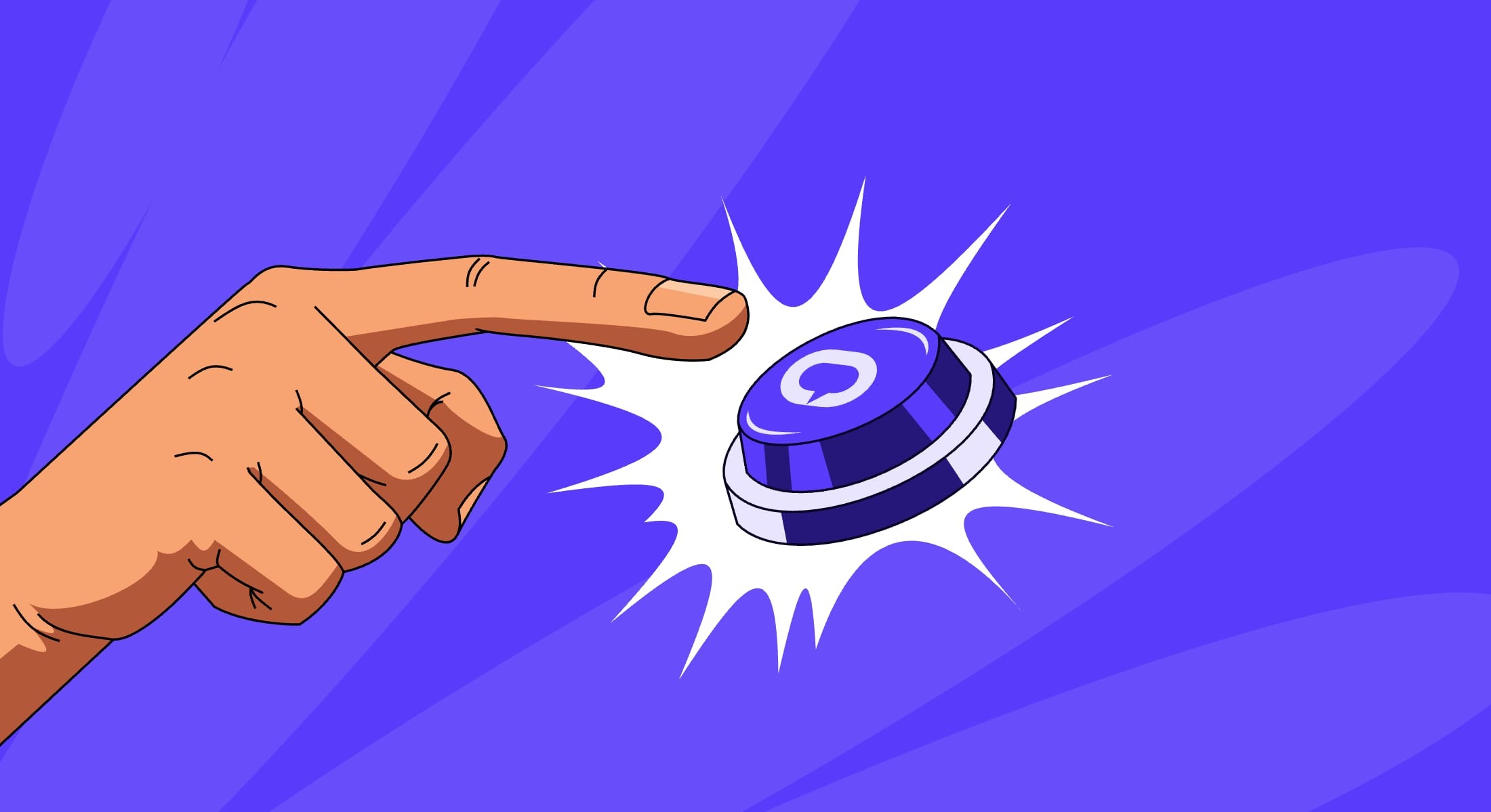 Illustration of a finger pressing a Voxtell button
