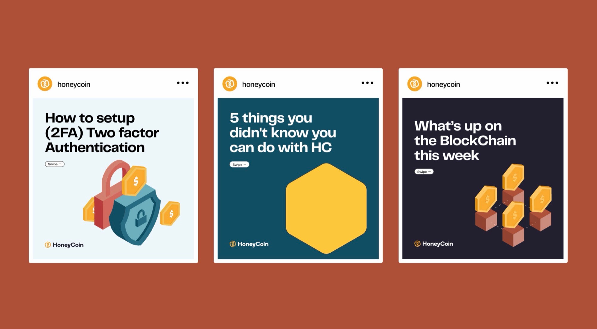 Honeycoin social media post templates