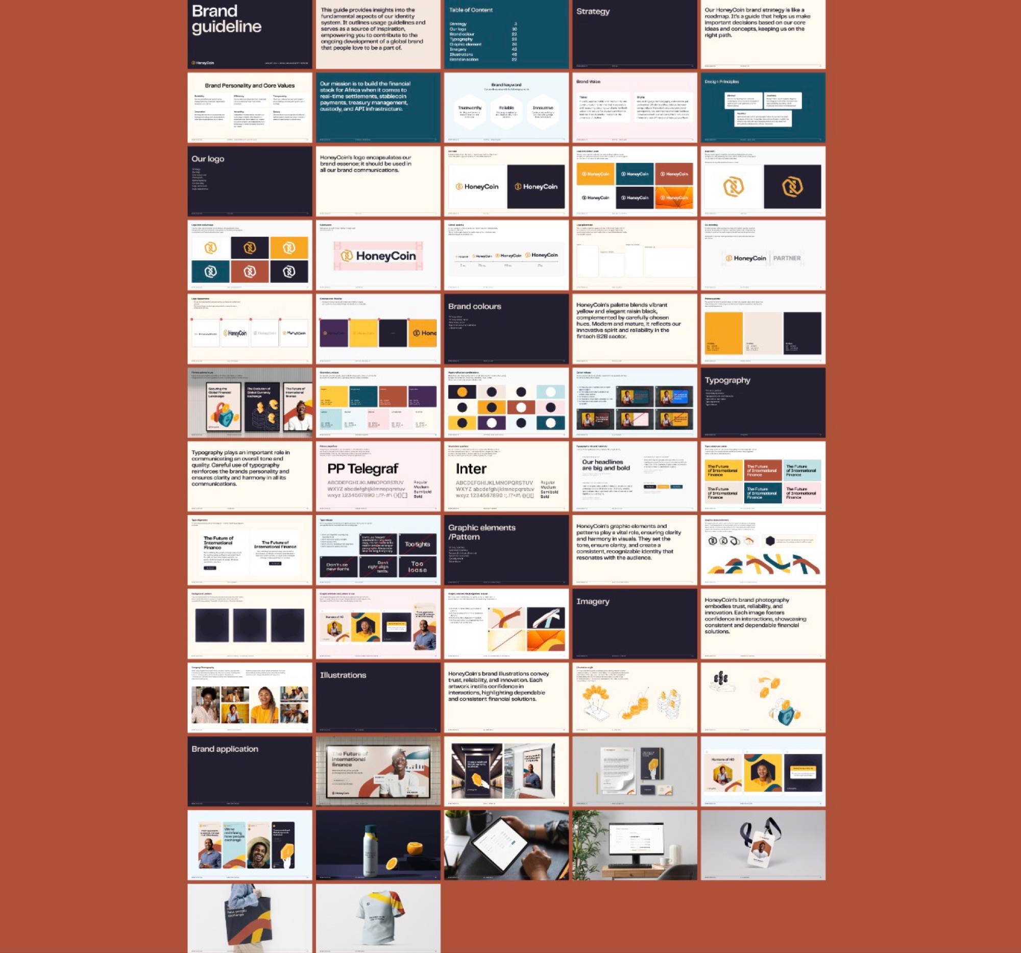 Honeycoin brand guideline pages