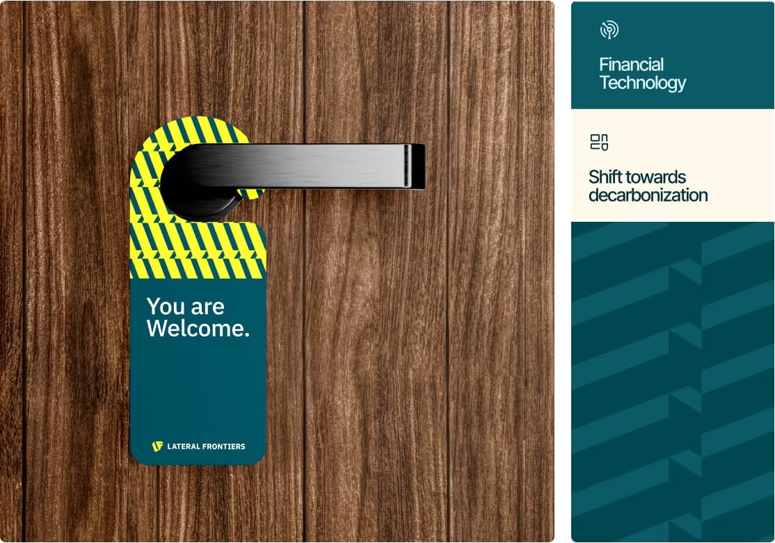 “You are welcome” door hanger and a report cover