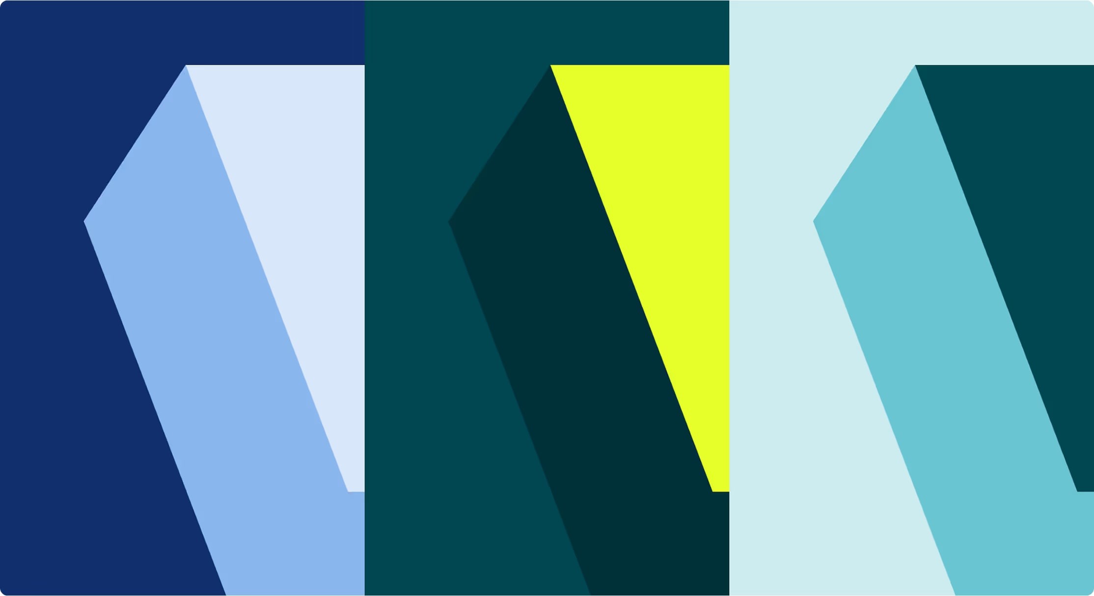 Brand pattern shapes in blue, green and yellow