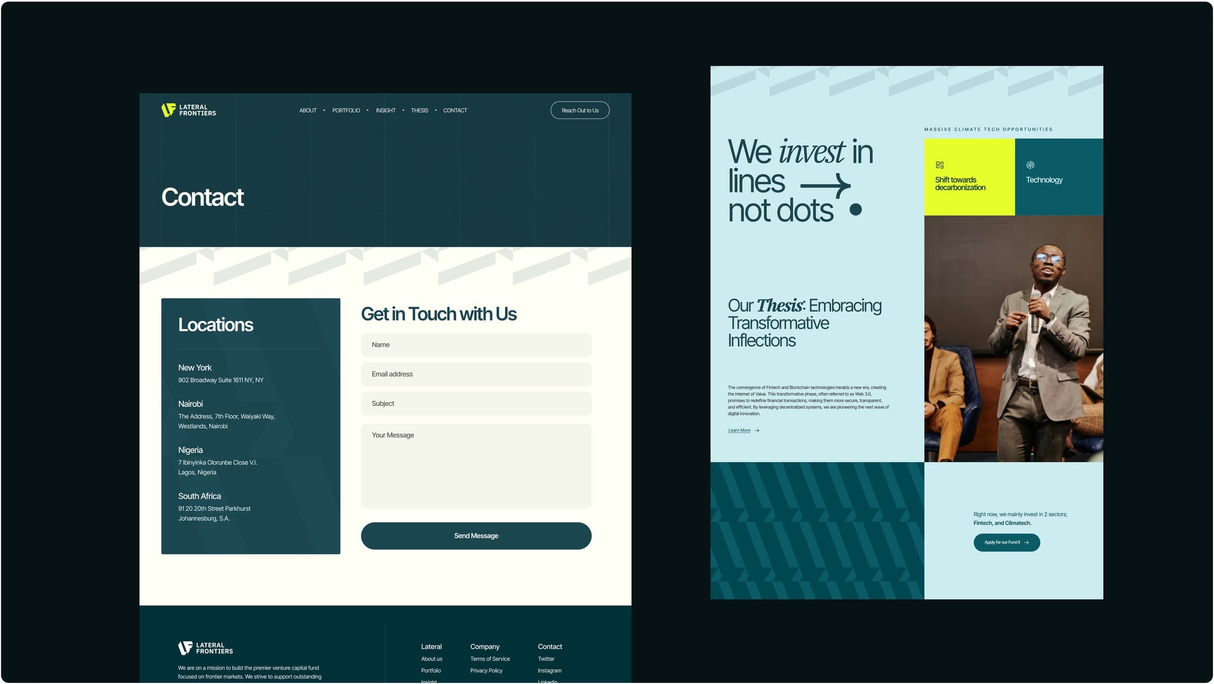 Contact and locations pages