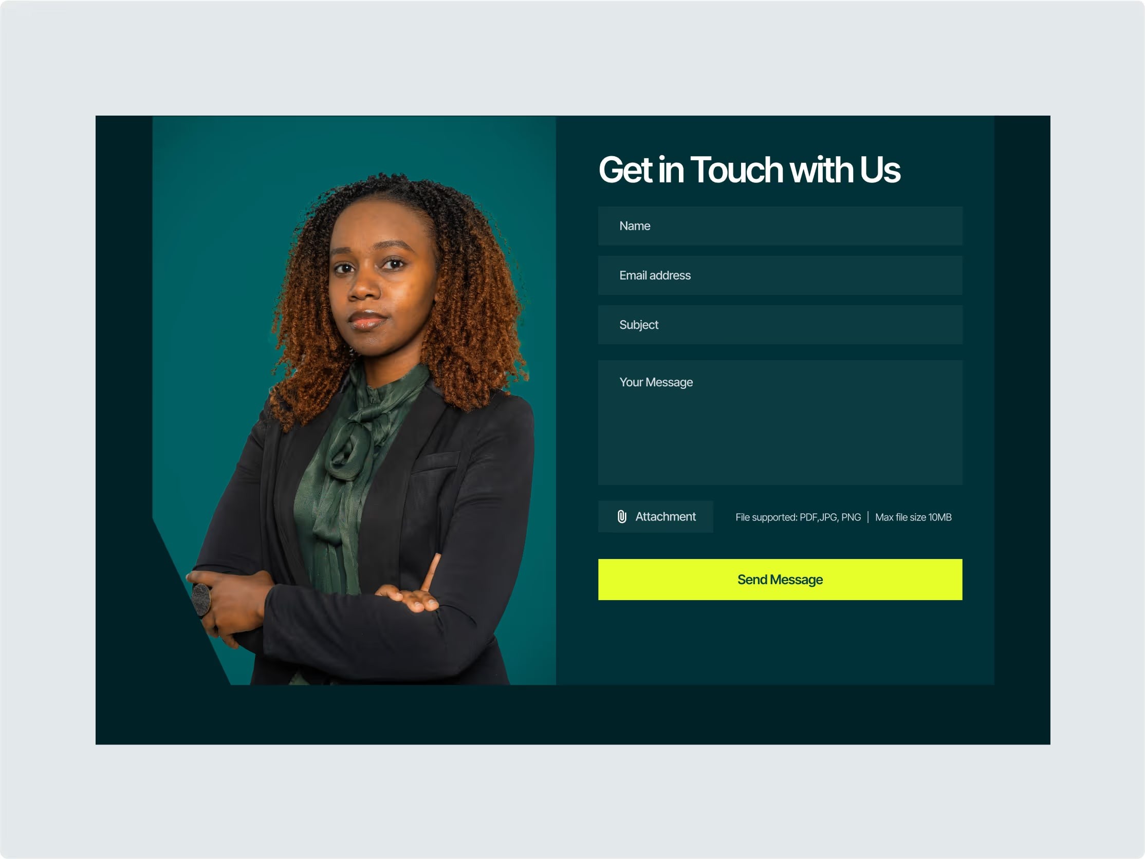 “Get in touch with us” contact page