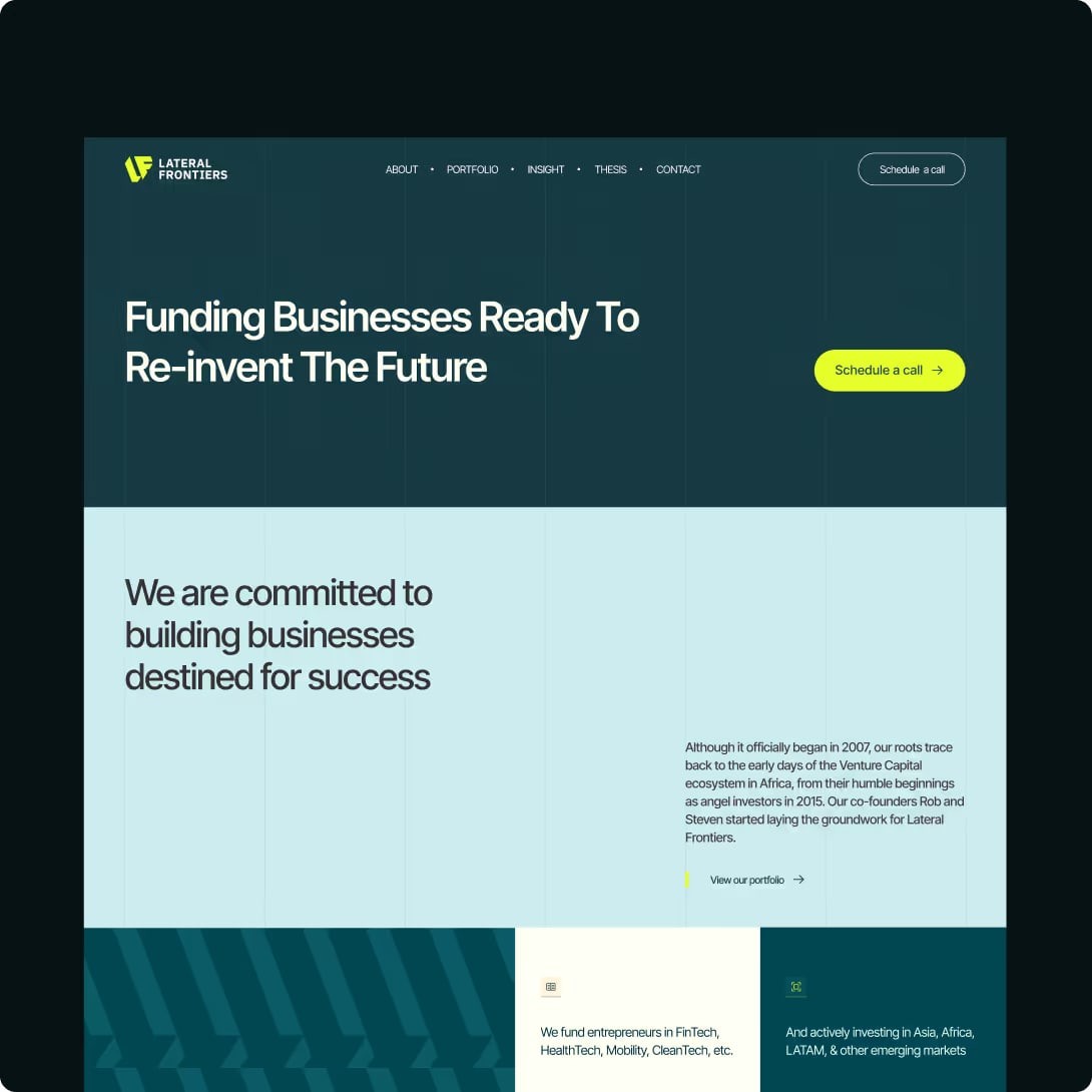 “Funding businesses ready to re-invent the future” page