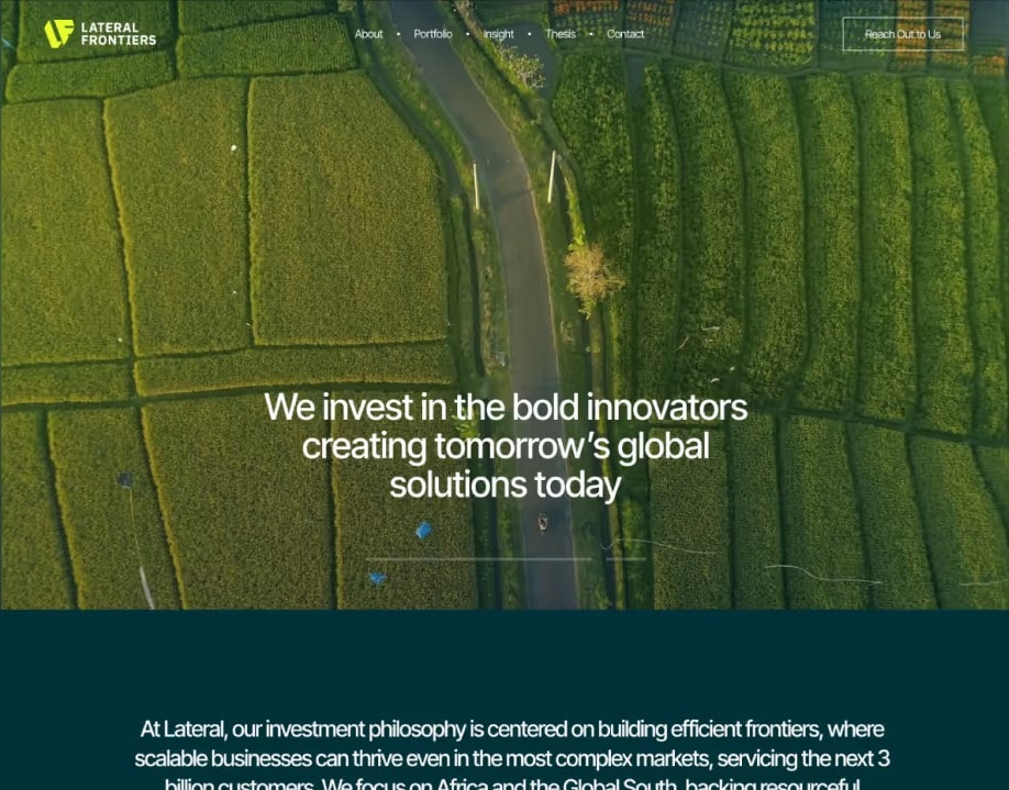 The new Lateral Frontiers homepage