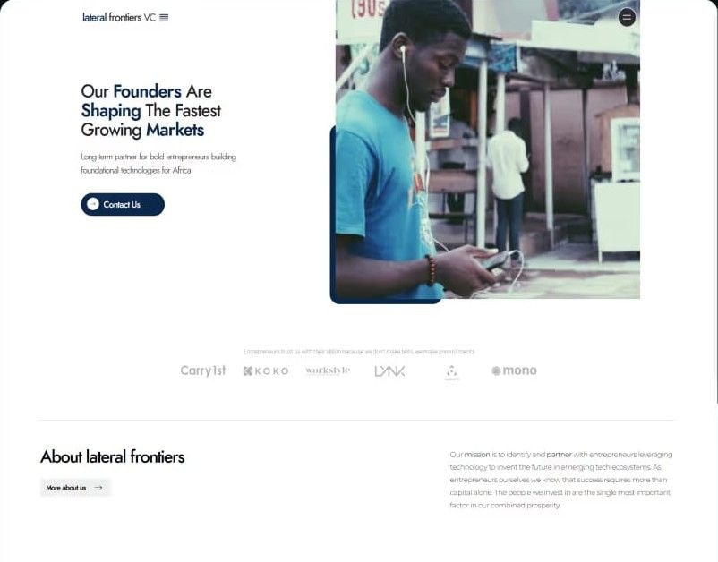 The old Lateral Frontiers website