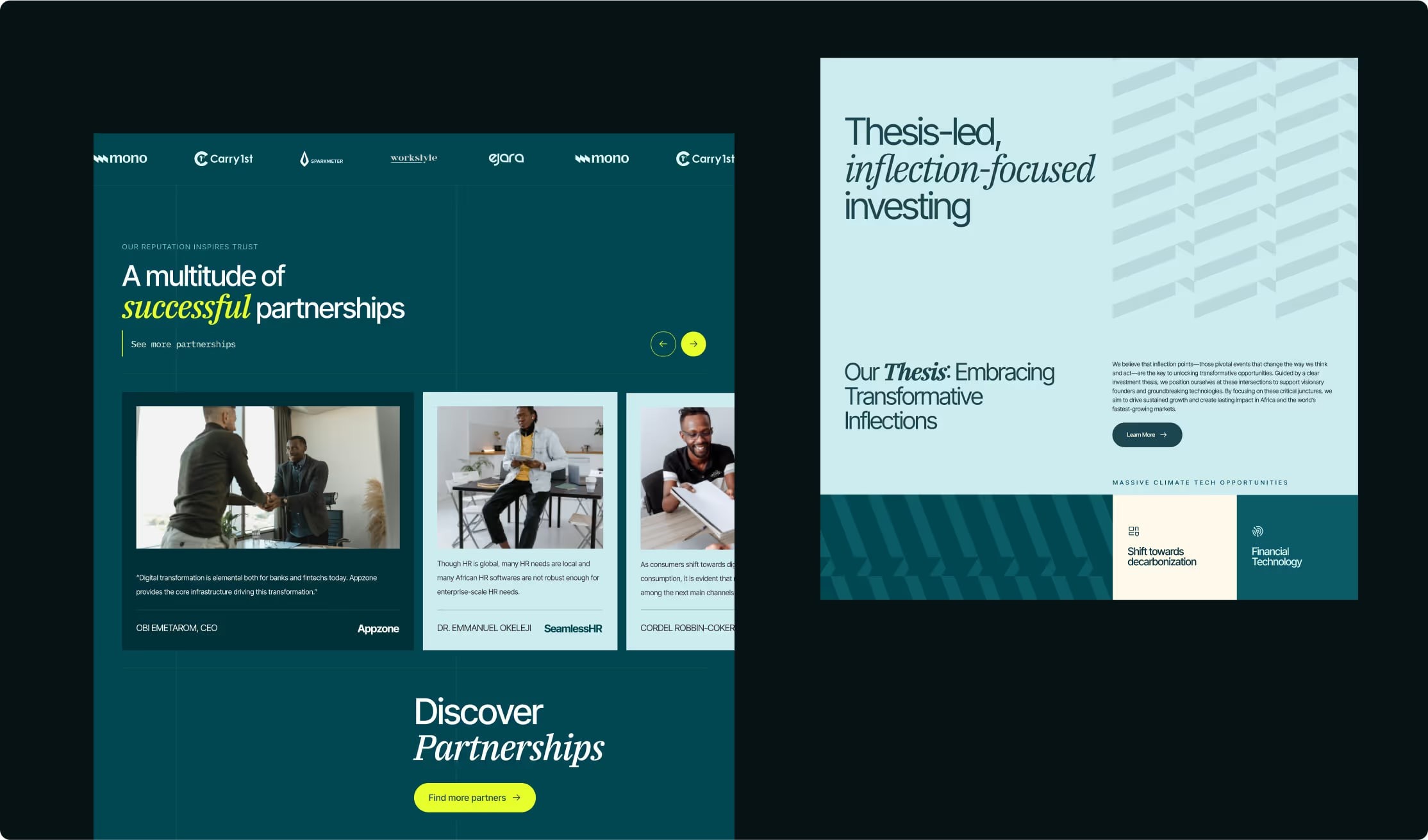 “A multitude of successful partnerships” and thesis pages