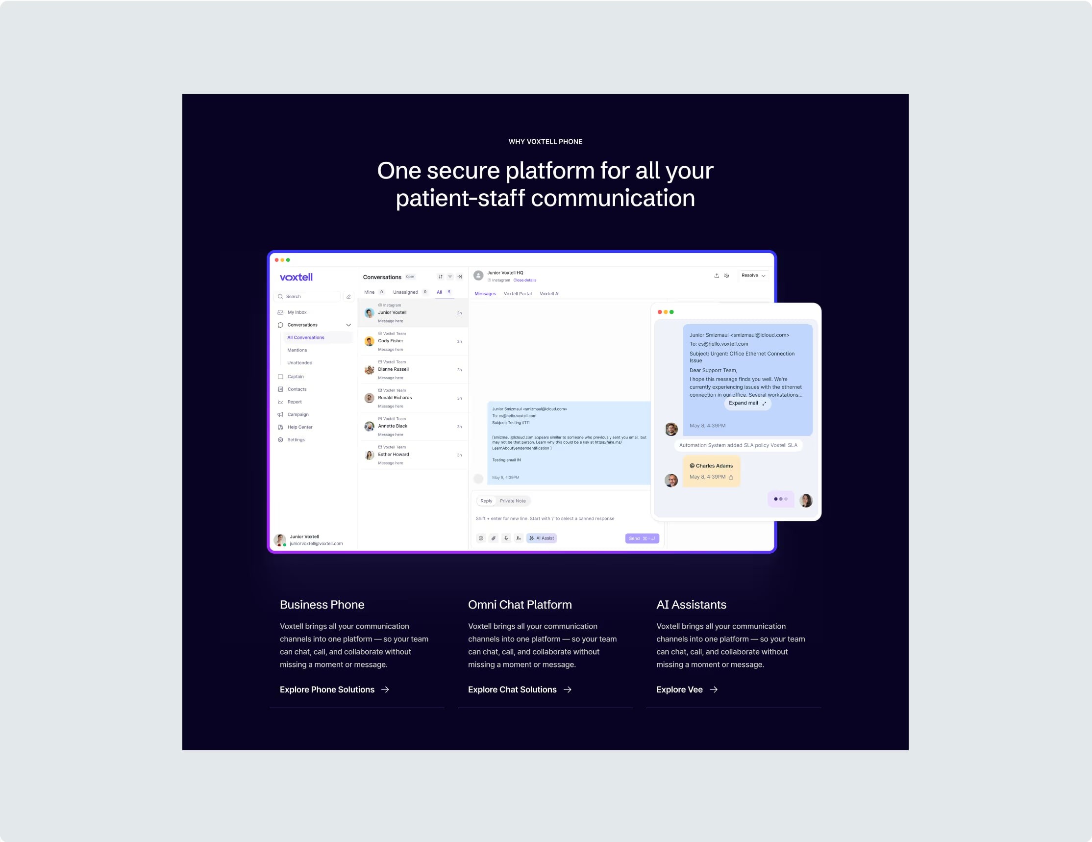 One secure platform for patient-staff communication