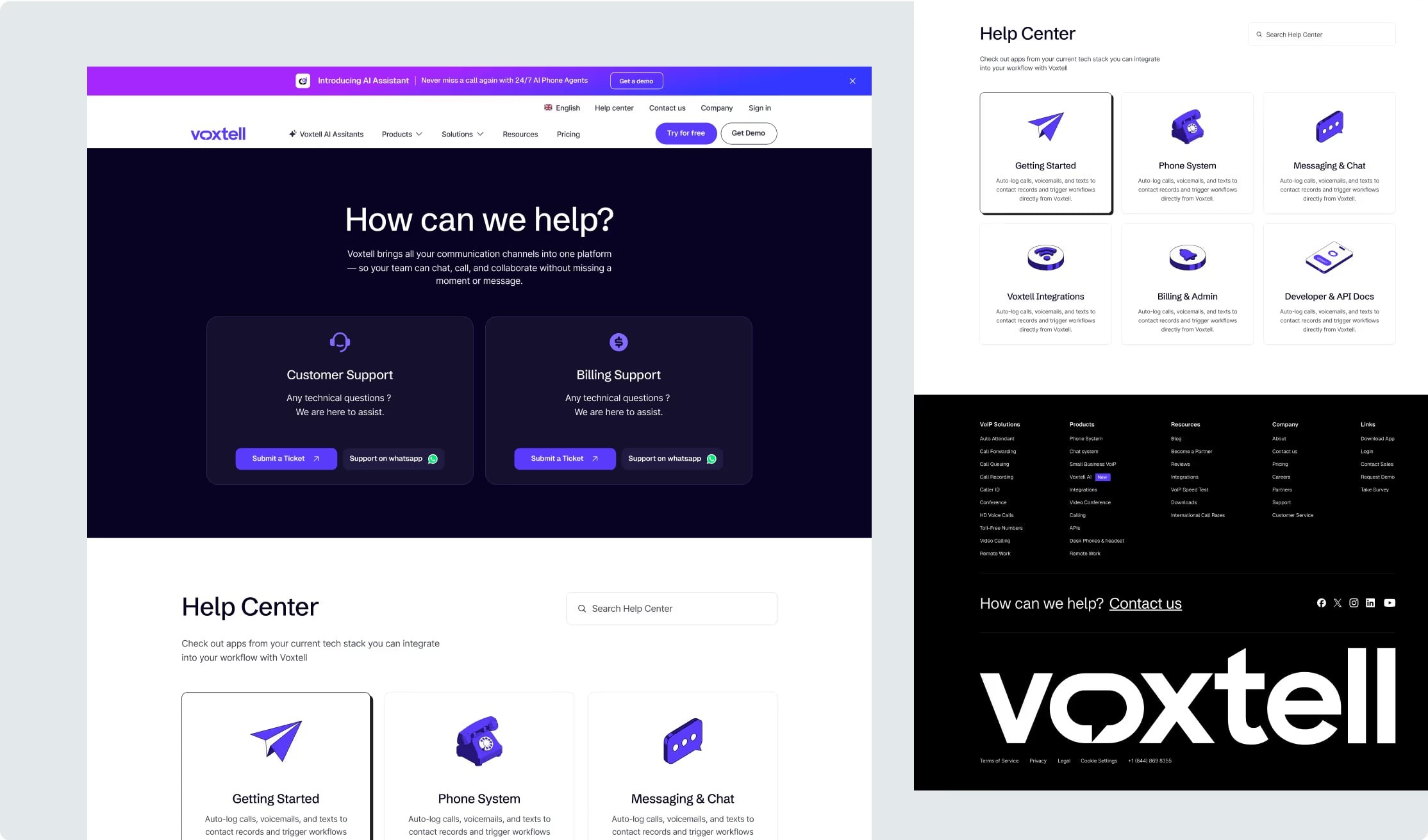 Help centre page
