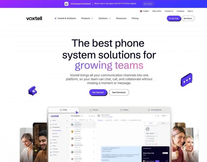 The new Voxtell homepage